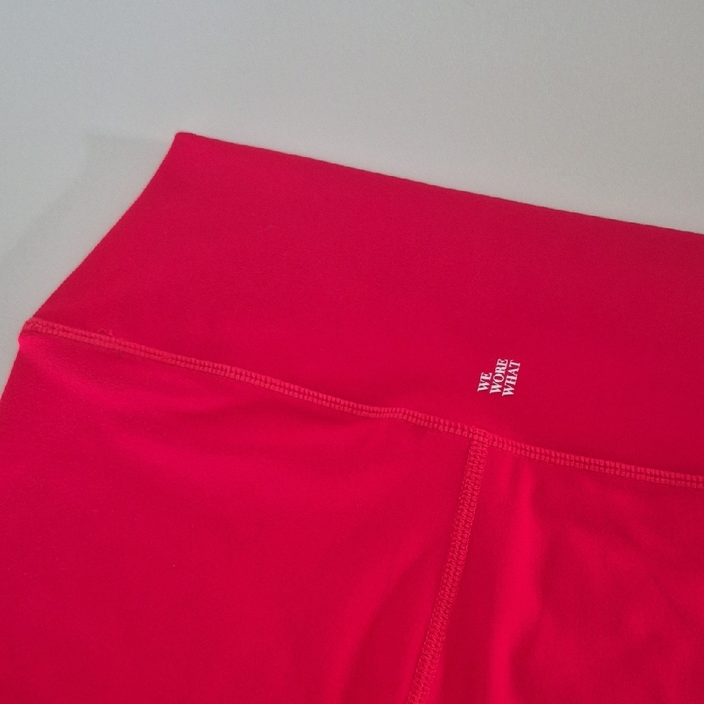 WeWoreWhat Red High-Waist Bike Shorts / SIZE S - Picture 5 of 13